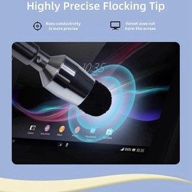 Haptufer Stylus Pen Universal Telescopic Stylus Pen Retractable Pointer Stick & Stylus with Special Flocking Tip (Black)