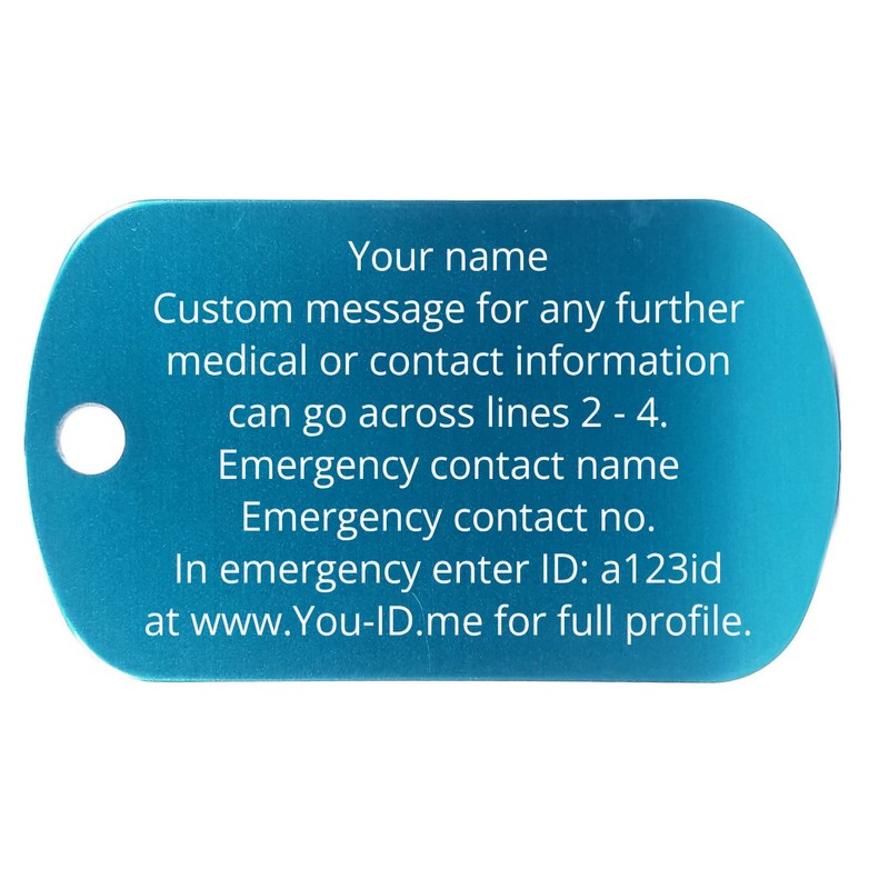 You ID Me Medical Necklace Tag with QR Code, Engraved