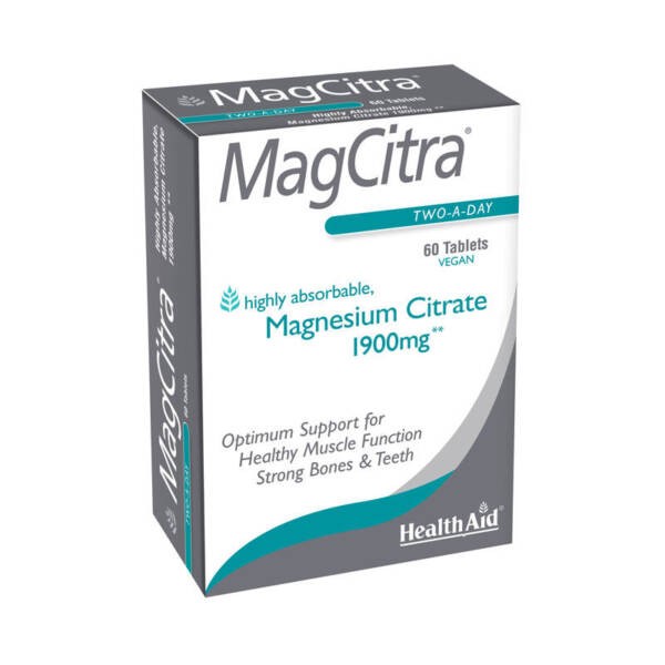 Health Aid MagCitra Magnesium Citrate 1900mg, 60tabs