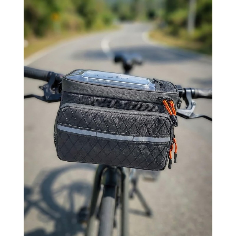 Danuosie Bike Handlebar Bag, Insulated Cooler Front Frame Bag with