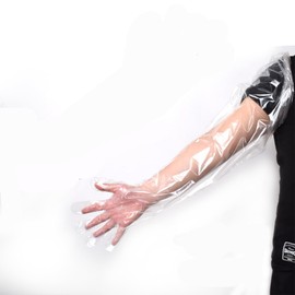 Achicklead 50PCS Disposable Gloves, Long Sleeve Veterinary Insemination Rectal Gloves, Cow Gastrointestinal Examination, Cleaning, Hunting, Field Dressing and Gardening Gloves