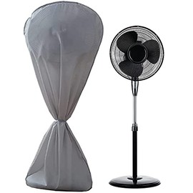 Fan Cover UCARE 420D Heavy Duty Oxford Fan Dust Cover Waterproof Floor Fan Covers for Outdoor Pedestal Fan Cover Standing Round Fans Protector for Indoor Room (Grey)
