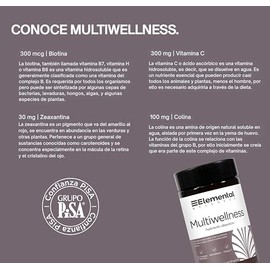 ELEMENTAL Multivitamínico Wellness 90 Cápsulas Diario Sin Gluten