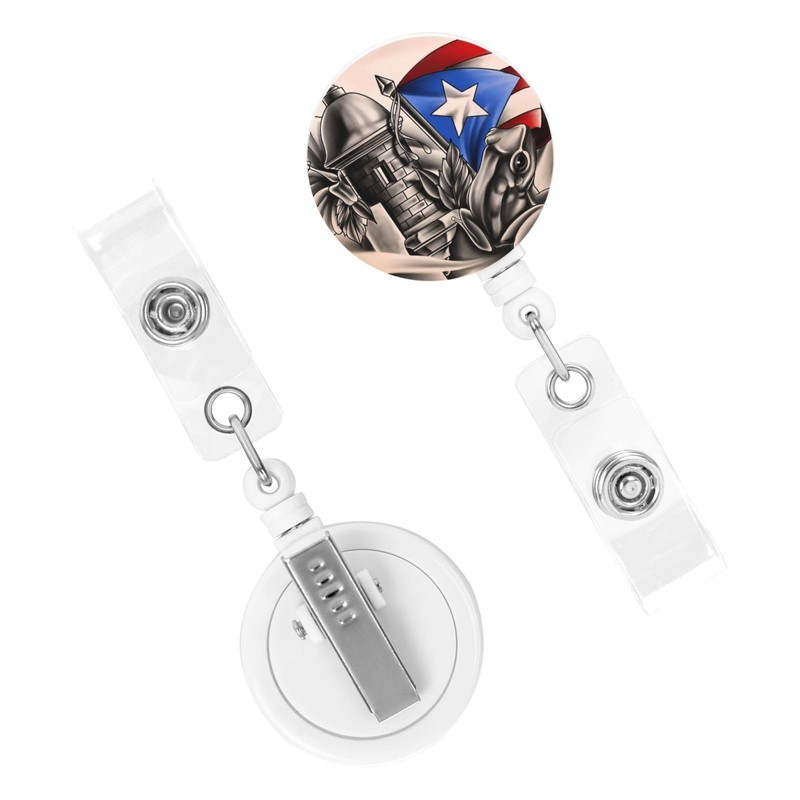 Puerto Rico Flag Retractable Badge -Cute Flag Badge Country Clip