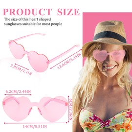 Uintoon Pink Heart Sunglasses 2 Pairs Women Girls Cute Heart Shaped Sunglasses Funny Party Glasses Bachelorette Party Favors Pink Accessories for Women Birthday Decorations Gifts