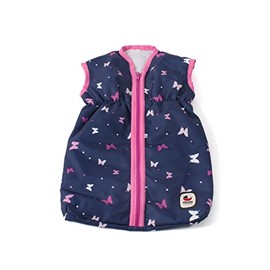 Bayer Chic 2000 792-33 Doll Sleeping Bag for Baby Dolls up to 55 cm, Doll Clothes, Doll Accessories, Butterfly, Navy Pink
