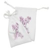 Lunarable Nature Fabric Pouch Set of 2, Wild Orchids with