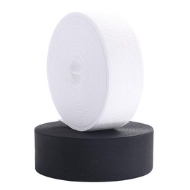 Elastic Bands for Sewing, 1 Inch Wide Elastic Fabric Band Springy Stretch Knitting Elastic Spool 10 Yard (5 Yard White,5 Yard Black)