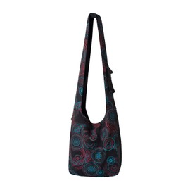Vishes Women's Shoulder Bag Fabric Bag Shoulder Bags Yogi Bag Cotton Bag Mandala, black