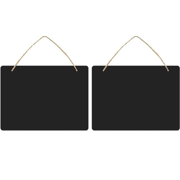 2 Hanging Chalkboard Signs, Large 9.84x8 inch - Double Sided