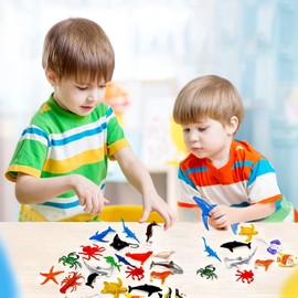 Sea Animals Toys for Kids, 24 Pcs Sea Creatures Toys for Children, Realistic Animal Sea Life Figures Under The Sea toys Bath Toys Educational Animal Learning Toys for Child