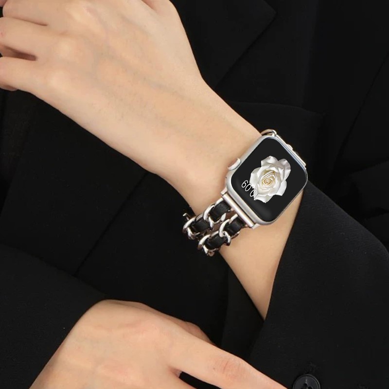 IDW28 Smartwatch Bands, Lamshaw 22mm Jewelry Chain Metal Wristband with