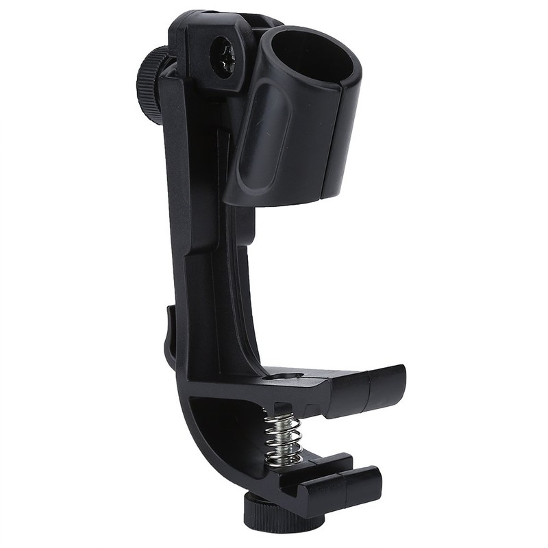 Drum Microphone Clips, 2 Pieces, Adjustable Plastic, Shockproof Drum Rim