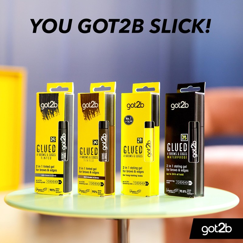 got2b Glued 4 Brows & Edges Tinted Gel Black 16mL