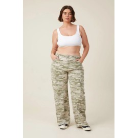 Cotton:On Women's Cargo Wide Leg Jeans Camo Print Denim Relaxed Fit Size 6 NEW