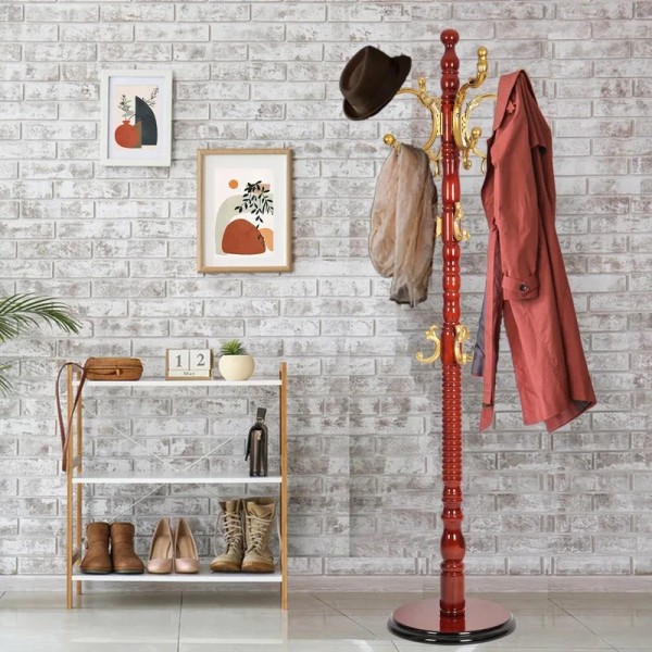 Not Available Wood Coat Rack Freestanding, Coat Tree with 14