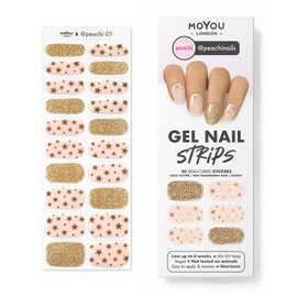 MOYOU LONDON Semi Cured Gel Nail Strips - 20 Pcs. Nail Wraps for Salon-Quality Manicure - Works with Any UV Nail Lamp - Easy to Apply, Trim, & Remove Gel Nail Stickers