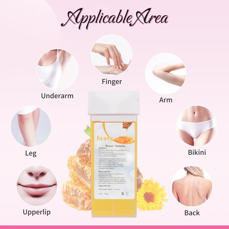 Beauty7 Roll On Wax Hair Removal Wax Cartridge Depilatory Honey