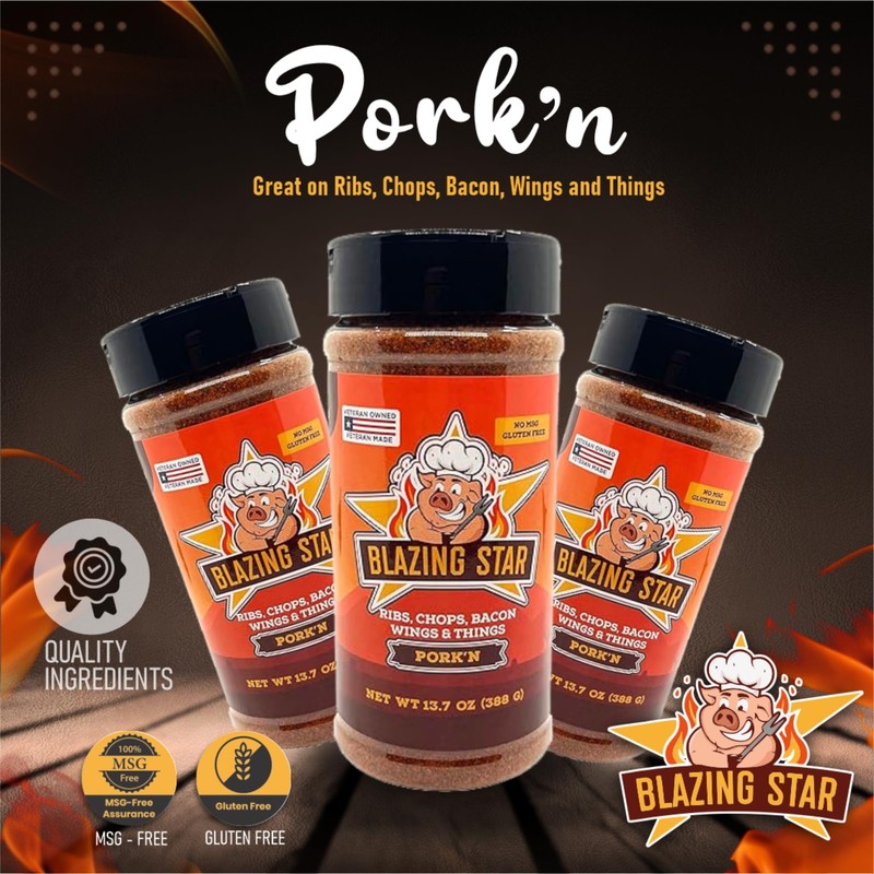 Blazing Star BBQ Pork'n Rub & Seasoning, Shaker Spice Mix