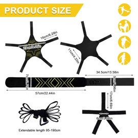 Bocguy Football Trainer with Cord, Football/Volleyball/Rugby Kick Throw Trainer, Football Kick Trainer, Football with Cord Accessories, Adjustable for Children & Adults, Solo Aid Practice