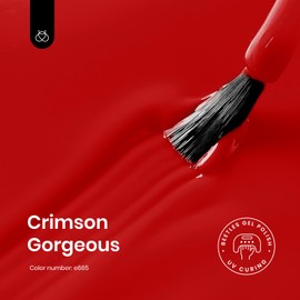 Beetles Red Gel Nail Polish 9ml: Classic Festive Red Glossy Long-Lasting Soak Off U V LED Gel for Nail Art, Salon-quality Shiny Red Polish Christmas Gift for Women Girls