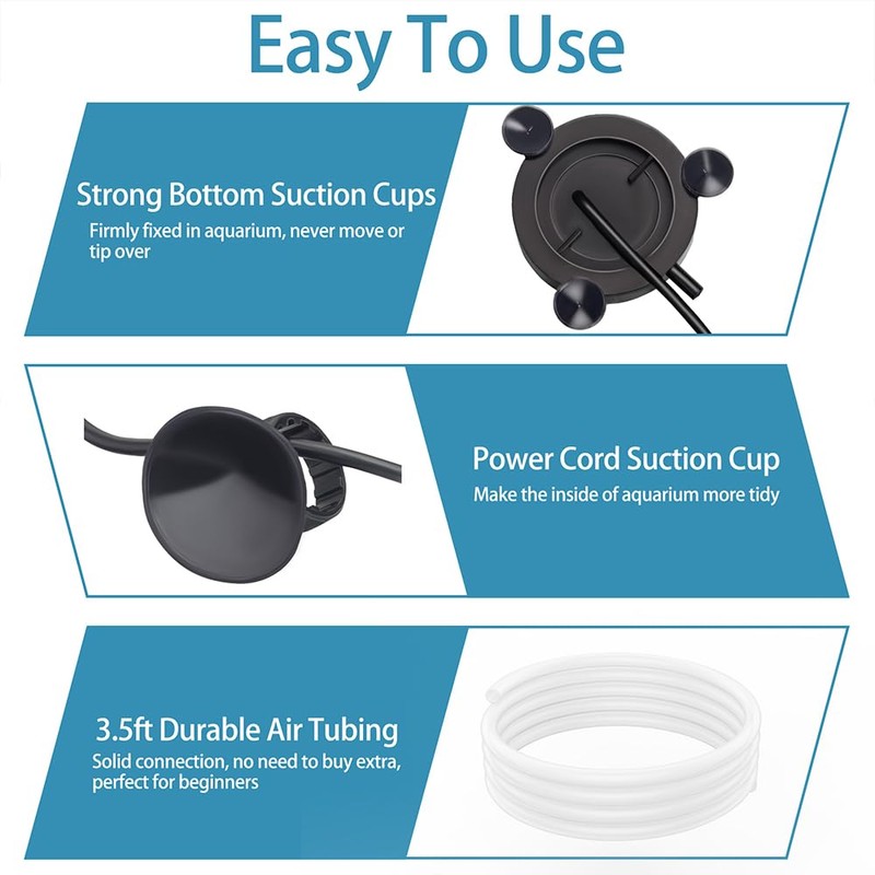 DaToo Aquarium LED Air Bubble Stone Disk Bubble Light 2
