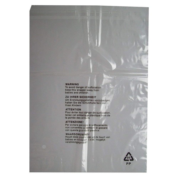 CLEAR TRANSPARENT PLASTIC SELF SEAL GARMENT CLOTHING RETAIL PACKAGING BAGS