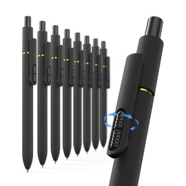 Hiacry 8 Pcs Gel Pens - 0.7mm Fine Point Smooth Writing Black Ink, Quick-Dry Long Lasting Fidge Pens, School & Office Supplies for Men Women (8 Count, Black Ink)