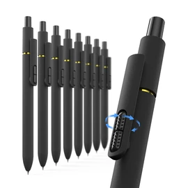Hiacry 8 Pcs Gel Pens - 0.7mm Fine Point Smooth Writing Black Ink, Quick-Dry Long Lasting Fidge Pens, School & Office Supplies for Men Women (8 Count, Black Ink)