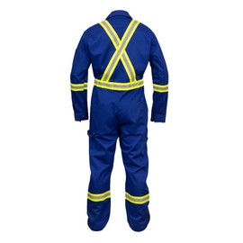 Flame Resistant FR High Visibility Hi Vis Coverall - 88% C/12% N (X-Large, Royal Blue)