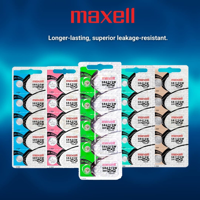 Genuine/Original Maxell Button Cell 364/SR621SW AG1 / Cell Battery (Ideal
