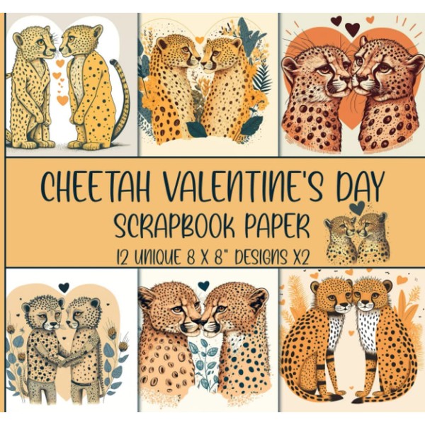 Valentine's Day Scrapbook Paper: Cheetah Couple, Decorative Craft Paper &