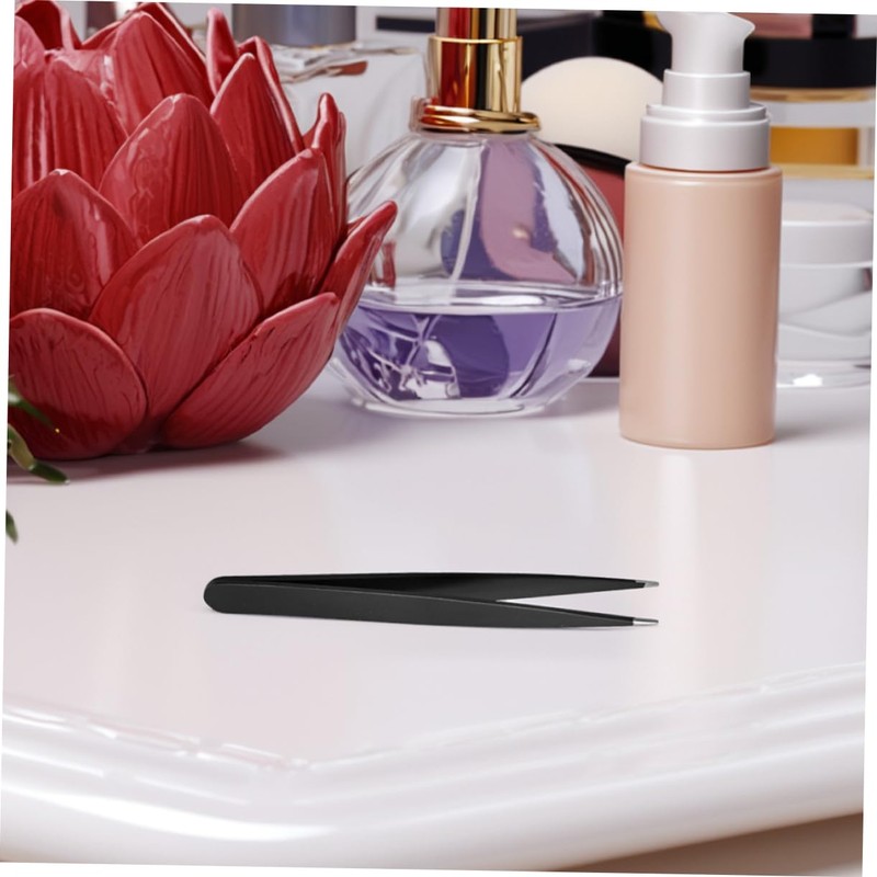 Baluue 1set Stainless Steel Salon Tweezers Precision Eyebrow Hair Removal