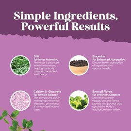 Potente suplemento DIM para mujeres, equilibrio hormonal para mujeres con DIM y pimienta negra para apoyo de la menopausia y alivio del síndrome preme