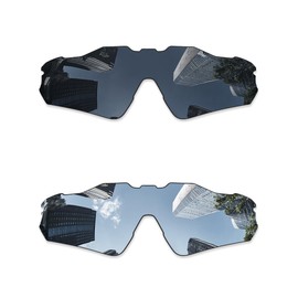 Combine8 2 Pieces Ploarized Replacement Lenses for Oakley Radar EV Path OO9208/Radar EV Path Asian Fit (AF) OO9275 Sunglasses - Black + Silver Titanium