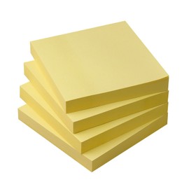 Sticky Notes 3x3 Self-Stick Notes Pads with Bright Colors, Easy to Post for Office, Shool, Home, 4 Pads/Pack, 90 Sheets/Pad (Yellow)