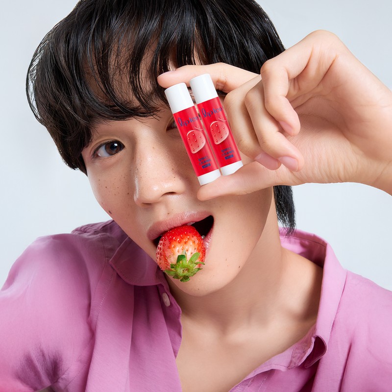 Mentholatum Lip Ice Lip Balm Strawberry 3.5g, 4 pieces /