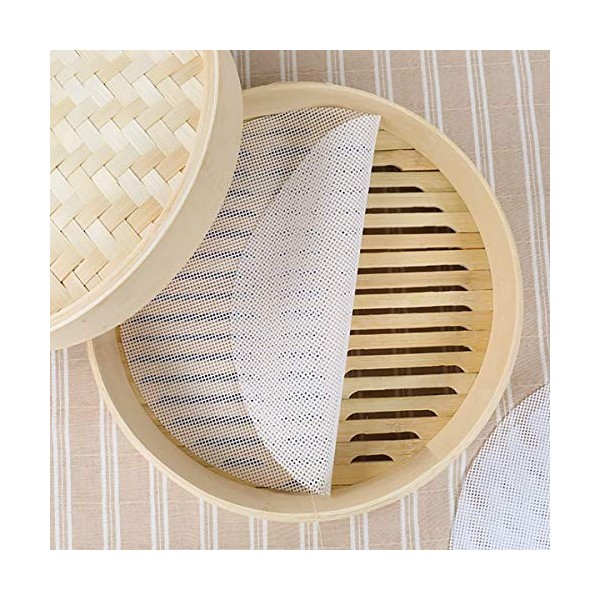 10Pcs 10 inch Reusable Round Silicone Steamer Liners Non-stick Silicone