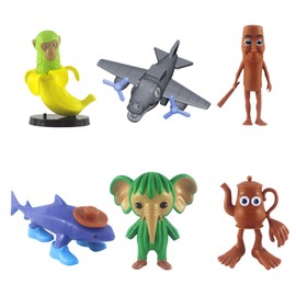 FMKLDENA Tung Tung Tung Sahur Figure, 6 Pieces 3D Printed Tralalero Tralala Figure, Tung Tung Tung Sahur Figures, Tralalero Tralala Figures, Cute Version, Collectible Action Figures for Fans