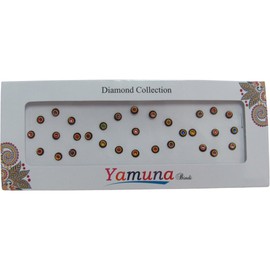 Indian Fashion Art Bollywood Head Tattoo Sparkling Crystal Stick-On Reuseable Bindi Set No13