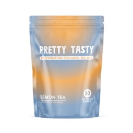 Pretty Tasty Lemon Luminance Collagen Tea - Stick Pack Pouch - Zesty Elegance with Collagen - Refreshing Citrus Blend - Beauty & Wellness Ritual - 30 Count