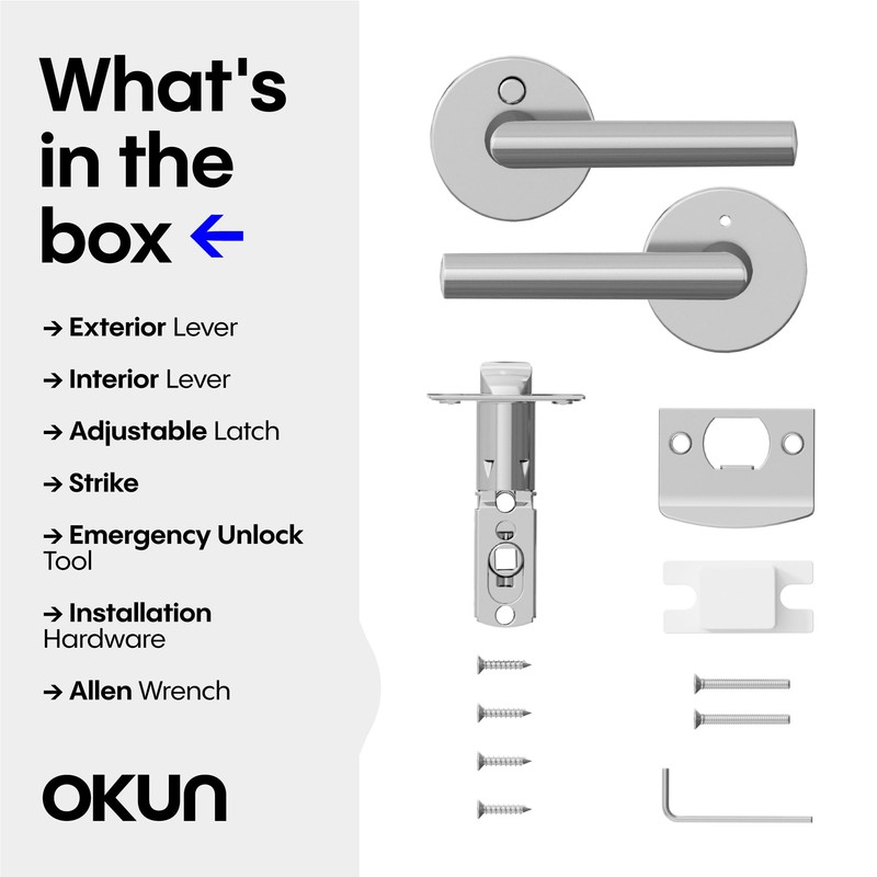 Okun Stark 1-Pack Chrome Privacy Door Levers – Push Button