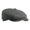 Gamble & Gunn 'Ramsden' Flat Cap Grey Herringbone Shetland Tweed