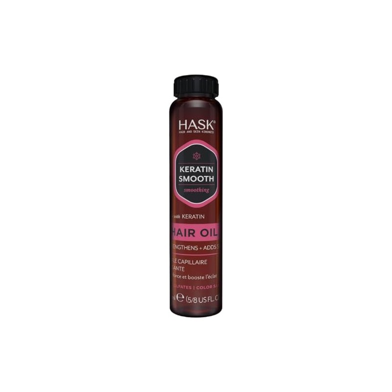 Hask Keratin Protein Smoothing Shine Oil Vial, 0.625 Ounce