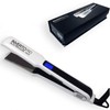 Professional Flat Iron Hair Straightener (220V WHITE) Pro Silver Titanium