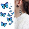 Yesallwas タトゥーシール 蝶 青 長持ち 6枚セット 入れ墨シール 蝶々 タトゥー ブルー
