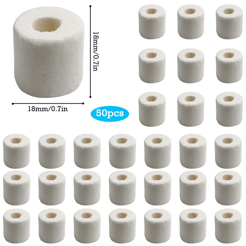 QIQN Ceramic Pipes Pack of 50 Approx. 320 g Ceramic