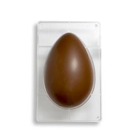 Decora, 0050063 Schokoladeneierform aus Polycarbonat 1 Kavität 195 x 295 mm, Ideal für glänzende und knusprige Schokolade, professionelles Design, Made in Italy.