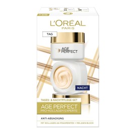 L'Oréal Paris Firming Face Care Set for Mature Skin with Anti-Ageing Day Cream and Night Cream Against Age Spots, with Collagen AS Fragments, Age Perfect Pro Collagen Expert, 2 x 50 ml