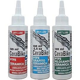 CeraBike Packlube Lubricant Pack for Chain, WAXLUBE, Drylube and Wetlube. (3 x 130 ml)